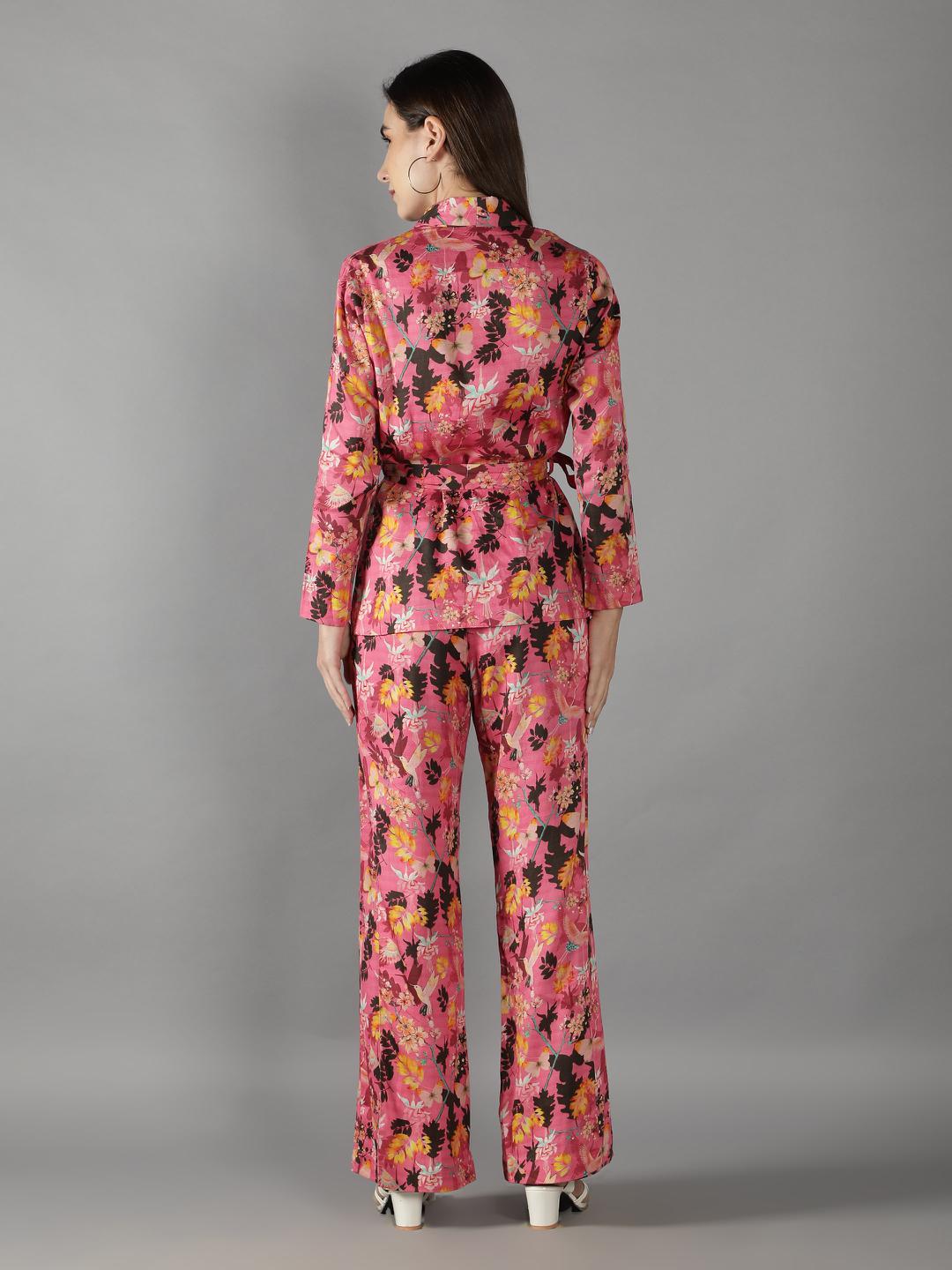 Pink Lemonade Floral Pant Suit Set
