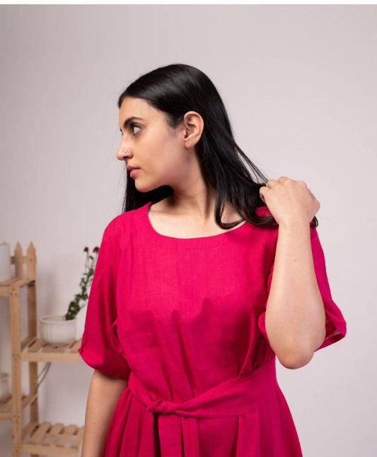 pink-midi-dress-11604048PK, Women Clothing, Cotton Dress