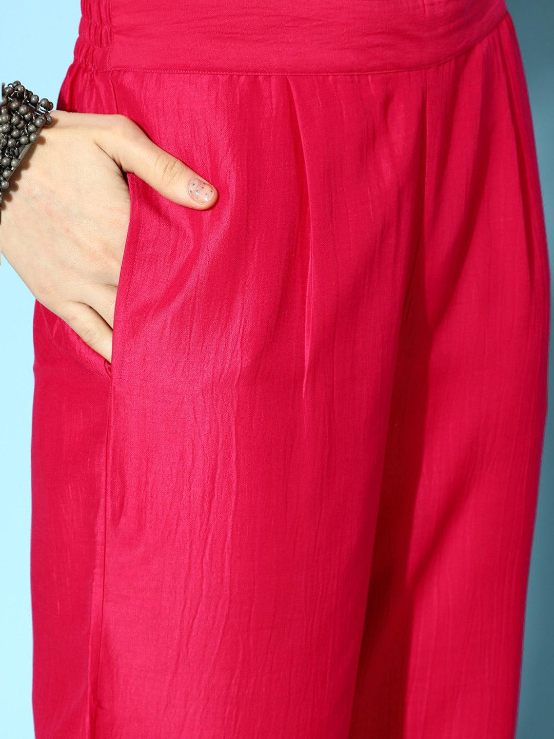 Wide Leg Palazzo Umbrella Trousers in Lovely Silky Feel Indian Prints Deep  Elasticated Waist