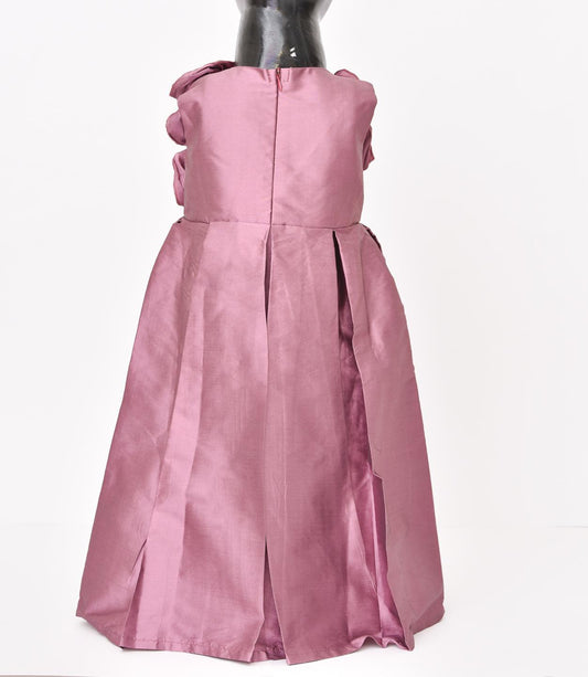 purple-floral-applique-sleeveless-dress-10510003PR, Kids Clothing, Silk Girl Dress