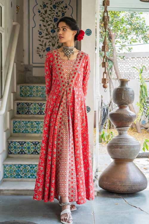 red-jacket-set-10619008RD, Women Clothing, Cotton Jacket Set