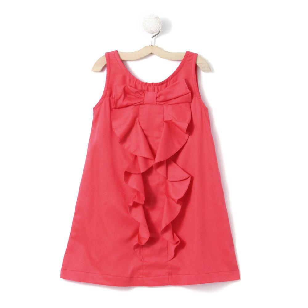 red-straight-style-dress-10510033RD, Kids Clothing, Cotton,Modalsatin Girl Dress