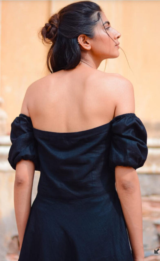 shorty-black-dress-11604034BK, Women Clothing, Cotton Dress