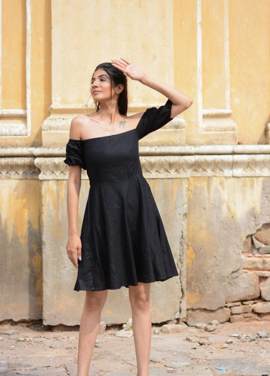 shorty-black-dress-11604034BK, Women Clothing, Cotton Dress