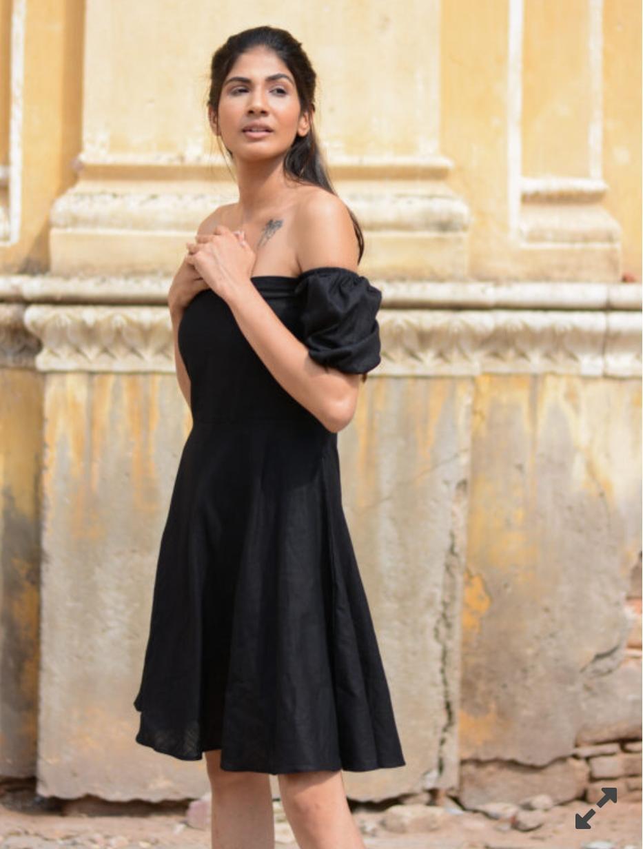 shorty-black-dress-11604034BK, Women Clothing, Cotton Dress