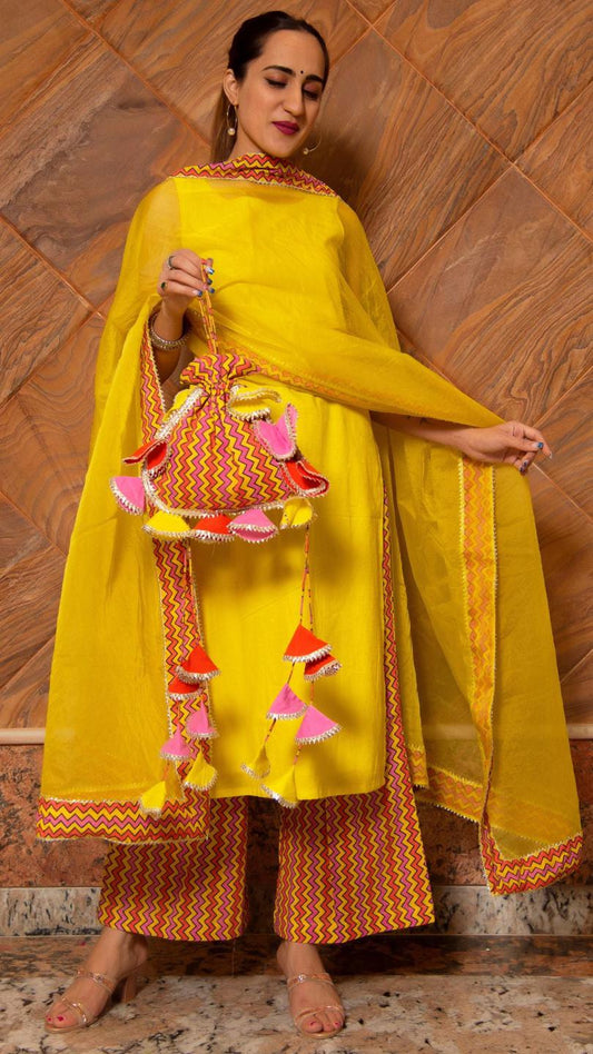 siya-yellow-cotton-suit-set-11403077YL, Women Indian Ethnic Clothing, Cotton Kurta Set Dupatta