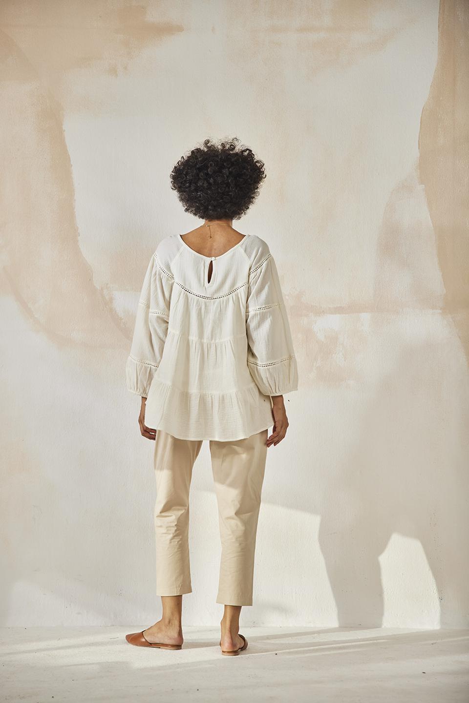 solid-beige-cotton-pant-with-side-pockets-11905056BG, Women Clothing, Cotton Pant
