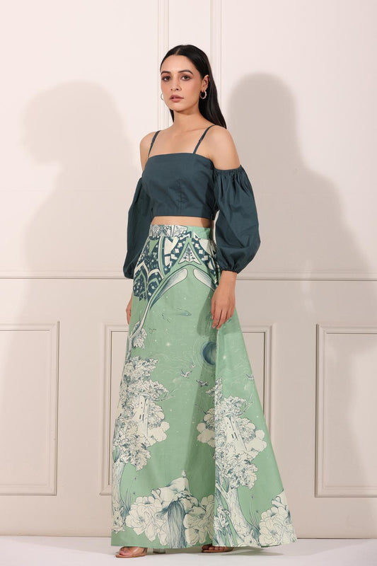 tales-of-jaipur-skirt-co-ord-set-11640010BL, Women Clothing, Cotton Matching Set
