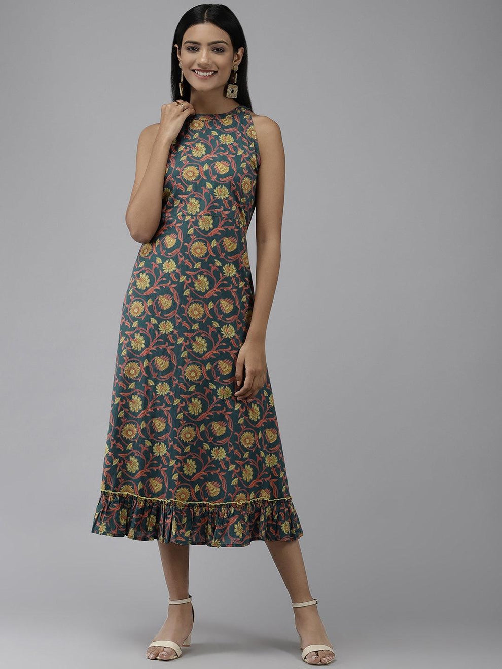 Teal Floral Dress Online in USA | Easy Returns - Fledgling Wings
