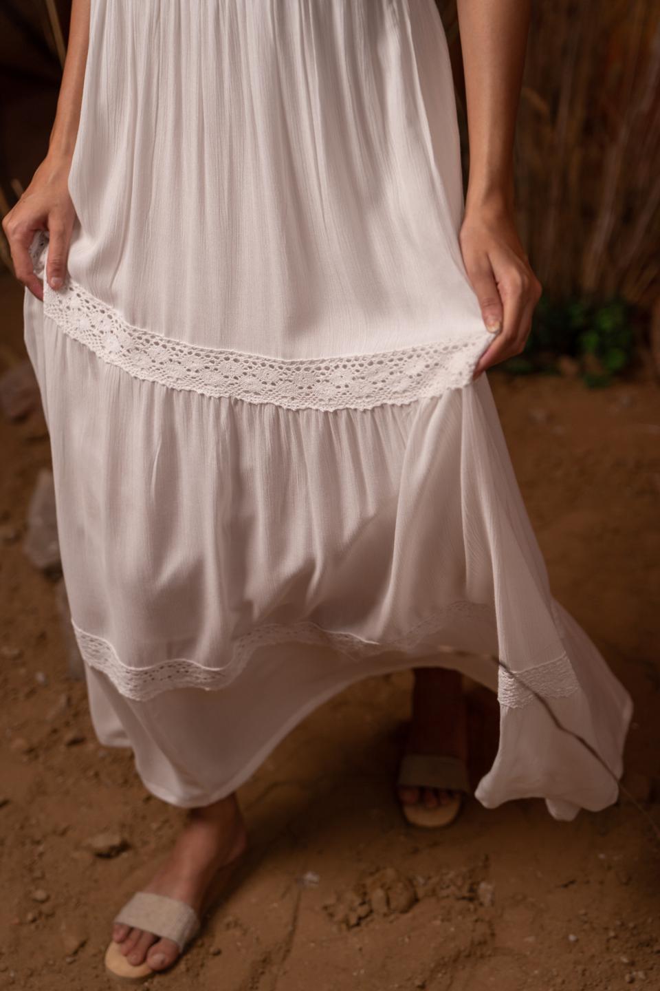 white-lace-maxi-11804010WH, Women Clothing, Rayon Dress