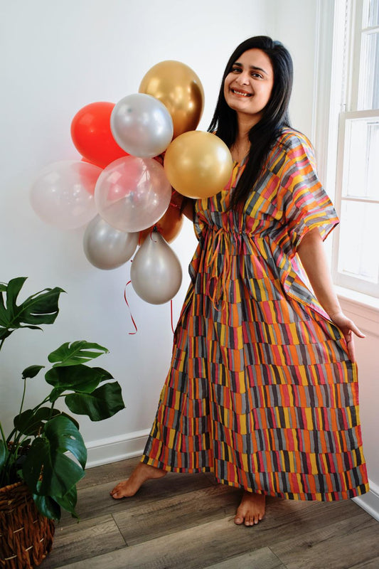 Yellow Ornate Long Caftan